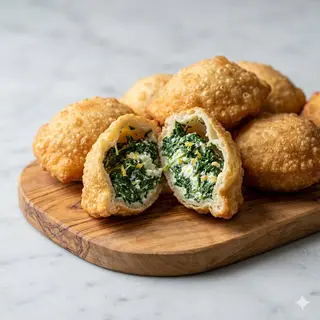 Bolle fritte con spinaci & ricotta  6 pezzi