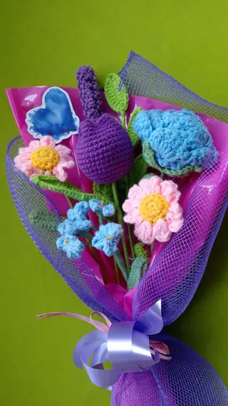 Bouquet lavanda a uncinetto