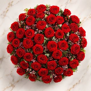 Bouquet di 50 rose rosse