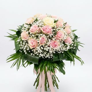 Bouquet di Rose Rosa e Bianche