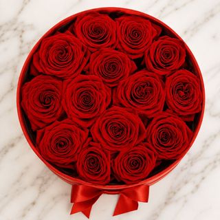 Box di 15 rose rosse fresche