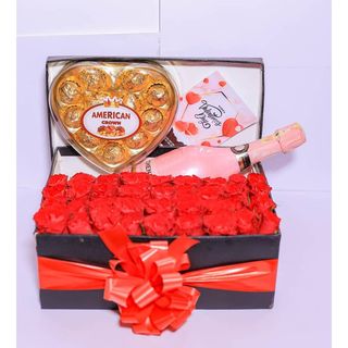 Box Of Roses Jp Chenet And Chocolate