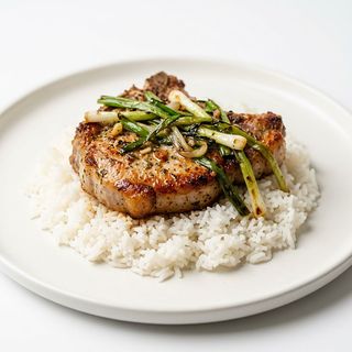 Braciola di maiale ai cipollotti