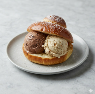 Brioscia con due palline di gelato