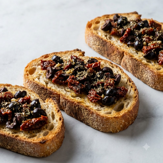 Bruschetta olive e pomodori secchi