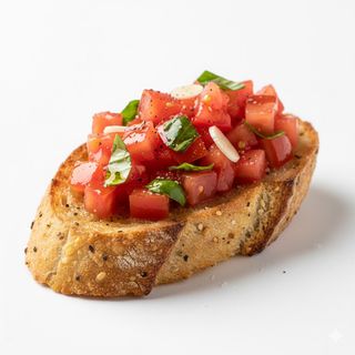 Bruschetta pomodoro fresco, aglio e olio extravergine