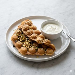 Bubble waffle e yogurt