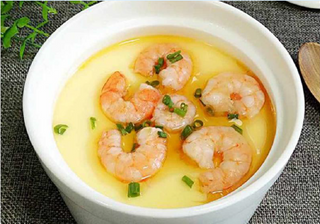 131鸡蛋羹Budino di uova salato con gamberi