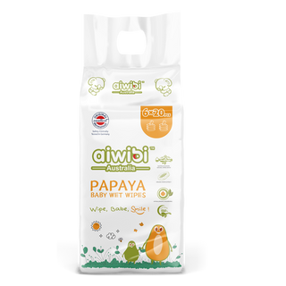 Aiwibi Baby Papaya Water Wipes, 6x20pcs