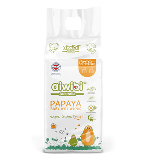 Aiwibi Baby Papaya Water Wipes, 6x20pcs