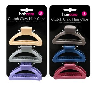 Haircare Clutch Claw Hair Clips, 3-Pack