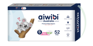 Aiwibi Premium Baby Diapers Pants, Small, 52pcs
