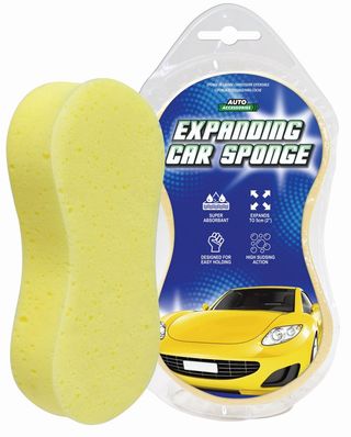 Yellow Expanding Car Sponge, 5cm