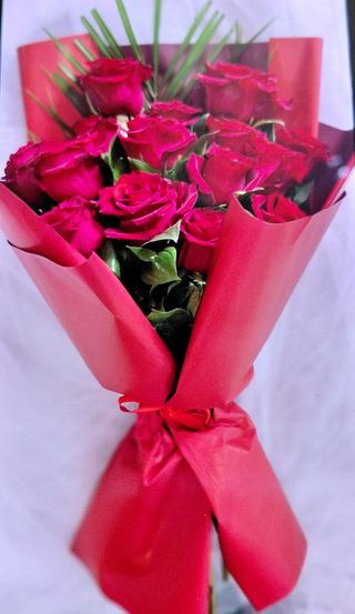 Buket 15 ruža uspravnih crvene