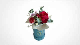 Stajliš kutija sa crvenom ružom