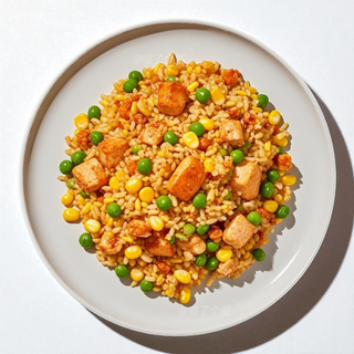 4. Prženi pirinač sa piletinom (鸡肉炒饭)