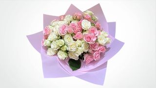 Buket od devet mini ruža mix (belo-roze)