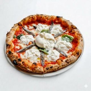 Burrata e alici del cantabrico