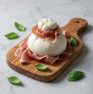 Burrata con crudo di Parma
