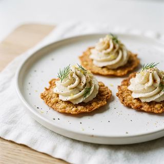 Cialda di ceci con mousse di baccalà 3 pezzi 
