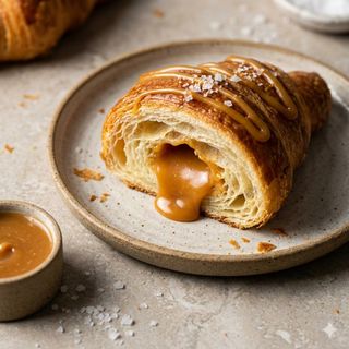 Cornetto con caramello salato