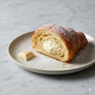 Cornetto con cioccolato bianco