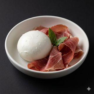Crudo e boccone di mozzarella fior di latte