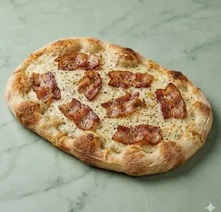 Pinsa cacio, pepe e guanciale