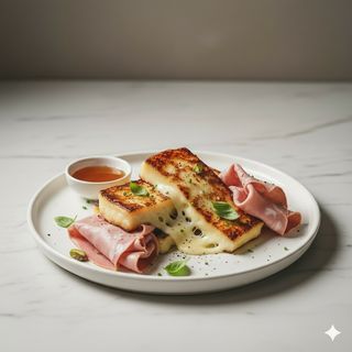 Caciocavallo piastrato con veli di mortadella