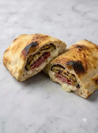 Prosciutto crudo, melanzane e mozzarella