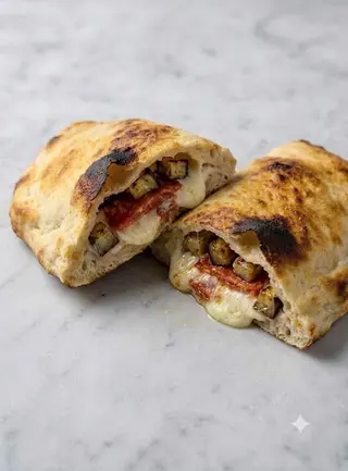 Ventricina,melanzane e mozzarella
