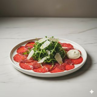 Carne salada con rucola e grana