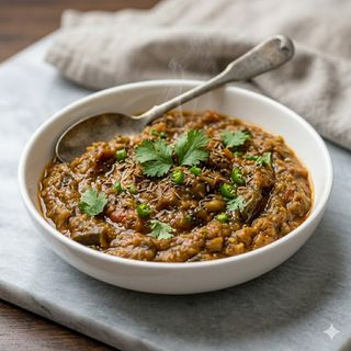 Charged grill aubergins polp bengon bhada