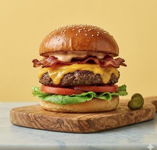 Cheese bacon burger