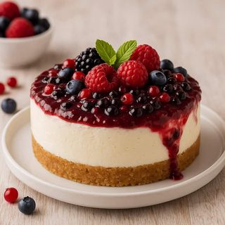 Cheesecake con frutti di bosco o cioccolato