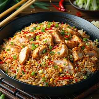 Chicken triple fried rice