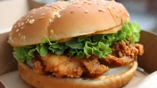 Chicken fillet burger menú