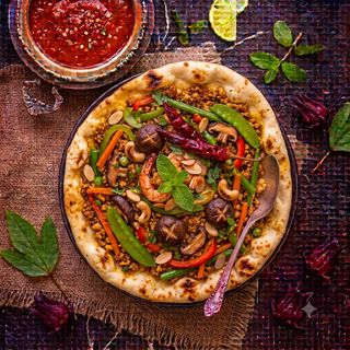 Naan de Keema de Frango