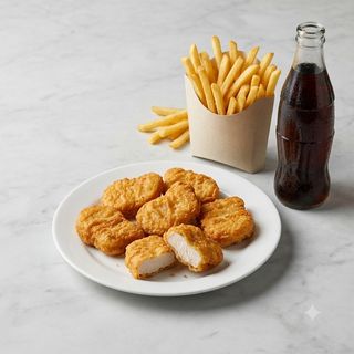 Chicken nuggets 6 pezzi  + patatine + bevanda