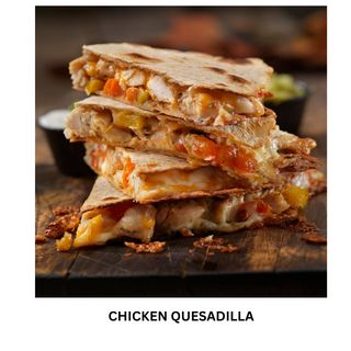 Chicken quesadilla with fries