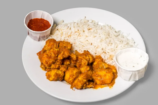 Chicken achari con riso