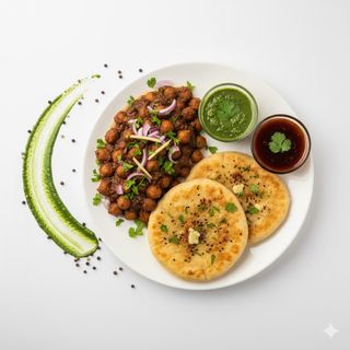 Chole bhature vegetariano