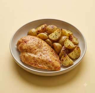 Cotoletta di pollo e patate