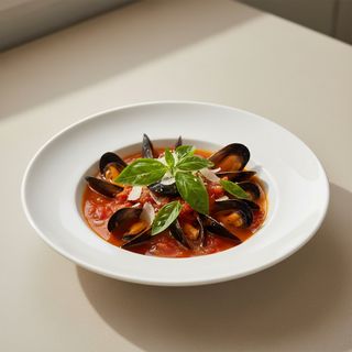 Cozze pomodoro, basilico e pecorino