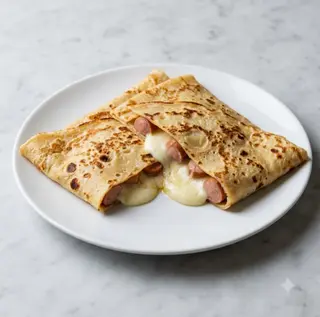 Crêpes würstel e formaggio