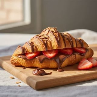 Croissant de Nutella e Morangos