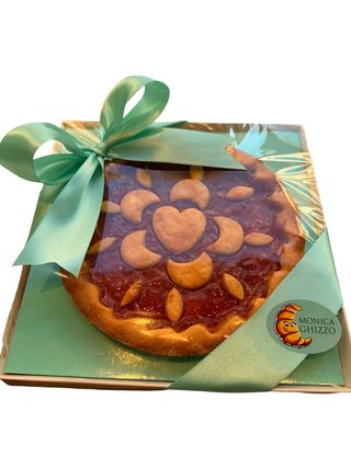 Crostata con marmellata all'albicocca gr 250
