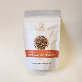 Curcuma e fiori di sambuco