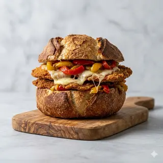 Cuzzitiello cotoletta di carne provola e peperoni