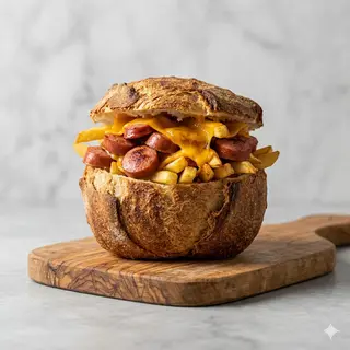 Cuzzitiello wurstel cheddar patate fritte